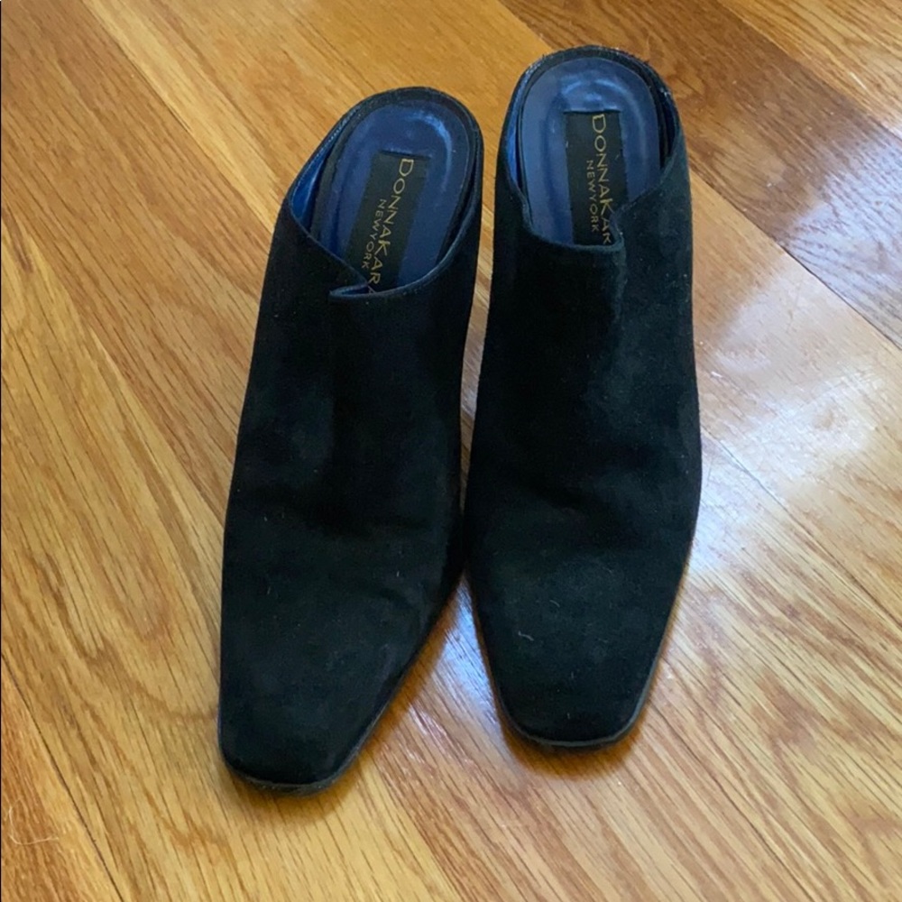 Donna Karen black mules
